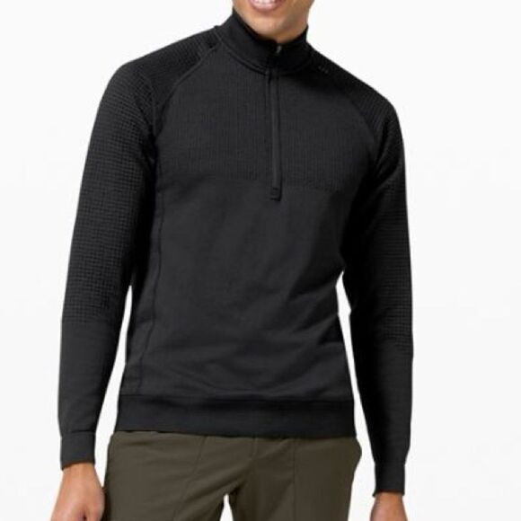 Lululemon Men’s Engineered Warmth 1/2 Zip Size XL BLACK - Picture 1 of 14